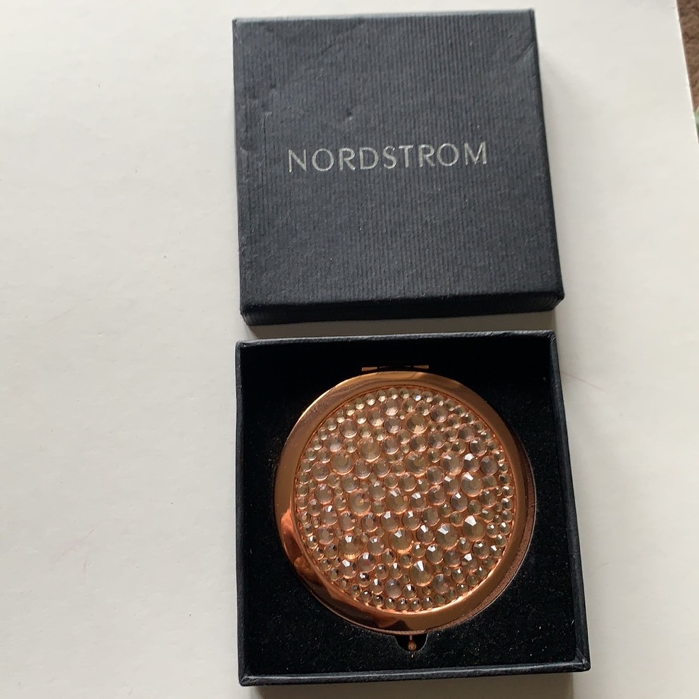 Beautiful Rose gold W Rhinestones compact travel Folding Mirror from Nor…